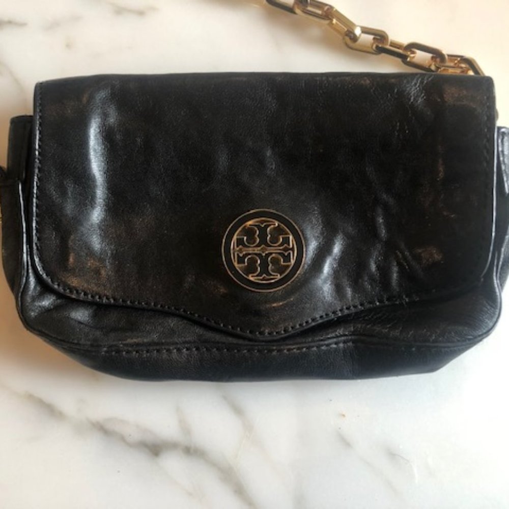 Tory Burch Leather Mini Cross Body Bag - Black